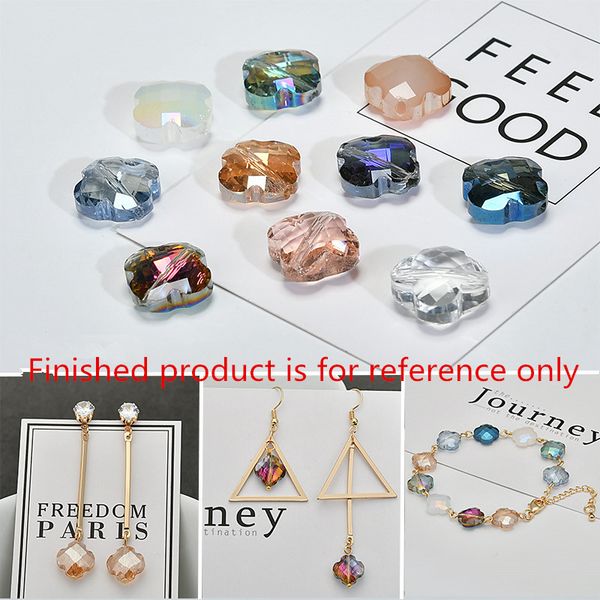 

new style 50pcs/lot color clover shape fashion diy jewelry earring/necklace/bracelet pendants accessory, Slivery;white