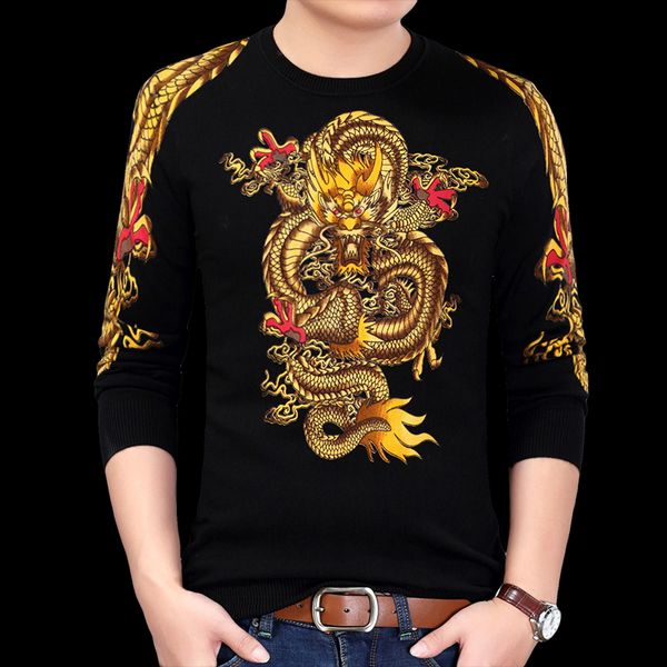 

3xl mens black long sleeve pullover autumn chinese style sweater men casual warm sweaters man, White;black