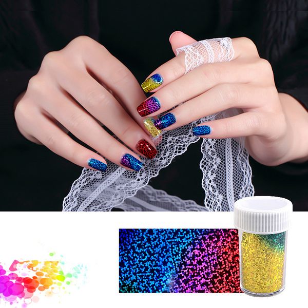 

color starry sky holographic nail sticker transfer sticker manicure nail art decoration, Black
