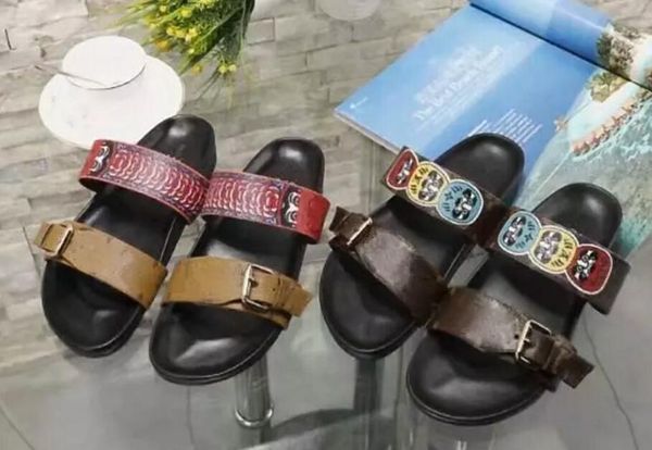 

Бесплатная доставка! 2018 весна лето сандалии женщины мода дизайнер обувь мужчины натуральная кожа с коробкой