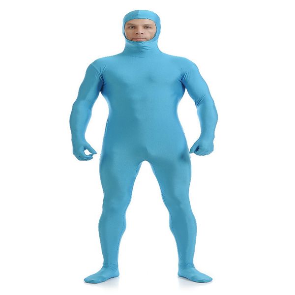 

sof007) light blue lycra spandex full body fetish zentai skin tights bodysuit cosplay costume unitard jumpsuit dancewear, Black