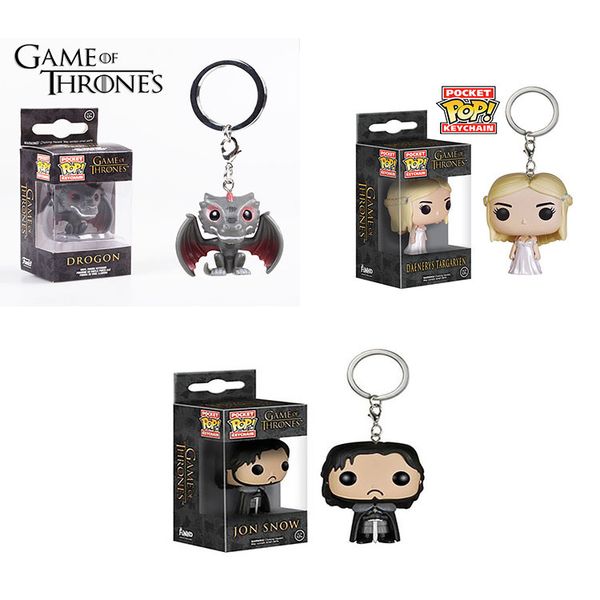 

funko pocket pop keychain - drogon game of thrones vinyl figure keyring with box toy gift good quality t553