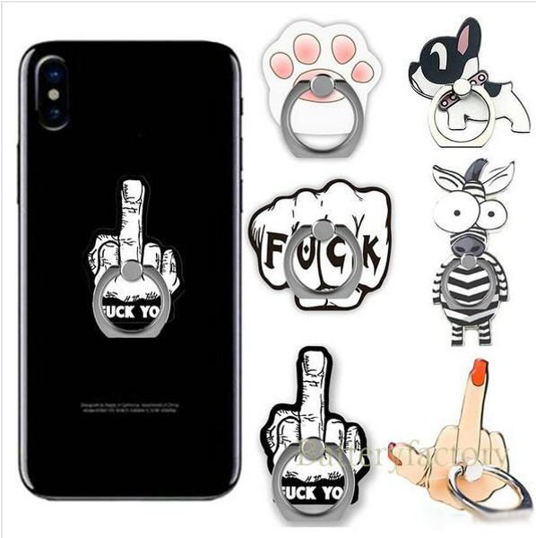 Lustiger Cartoon-Tier-Zabra-Handy-Fingerring-Halter, niedlicher Ständer, Ladeunterstützung, Handy-Universalhalterung