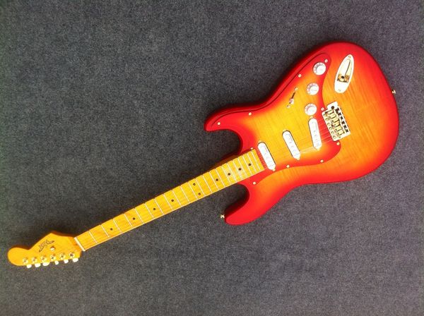 

Shippingaaaaa flamed maple vintage glo y neck t electric guitar guitarra all color available