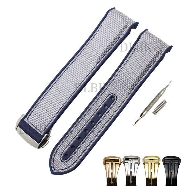 

20 мм 22 мм Мужчины Женщины Синий Водонепроницаемый Дайвинг Силиконовая Резина Шов