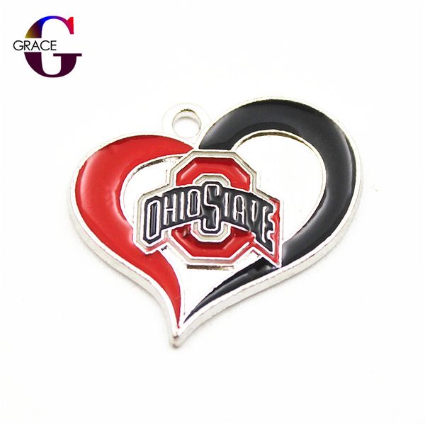 

12 шт. / лот NCAA штат Огайо Buckeyes Team Sport висит болтаться плавающие подвески для женщин