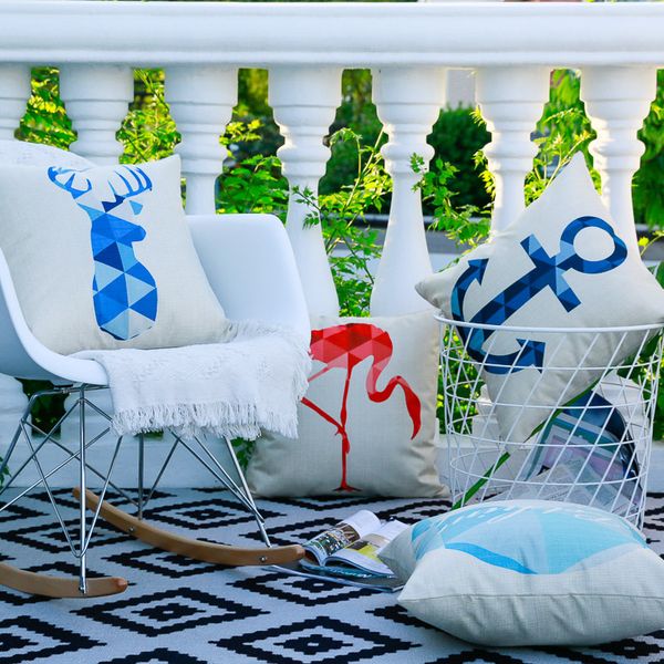 

новый многоцветный 9 стили наволочка хлопок лен северные геометрические олень наволочка диван наволочка автомобиль поясничный наволочка