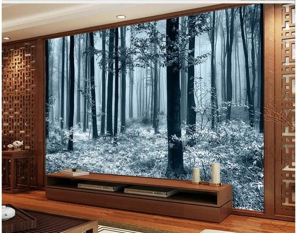 

the hd black and white bamboo tv background wall modern living room wallpapers