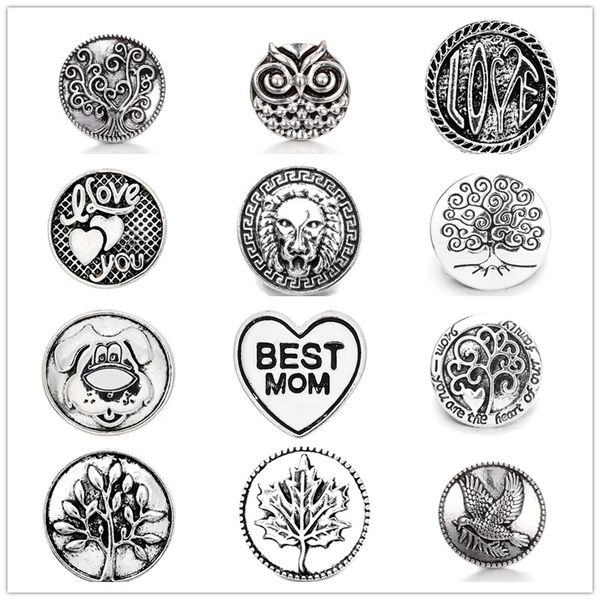 

старинные куски noosa металла оснастки кнопки ювелирные изделия дерево жизни сердце 18 мм оснастки кнопки подходят 18 мм оснастки кнопка бра