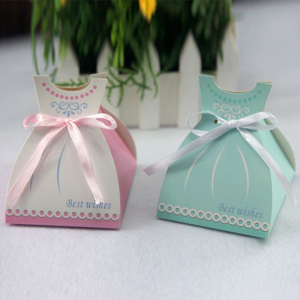 

50pcs large europe style candy box with ribbon sweet paper cake box for wedding party decorations 8x10x9.2cm