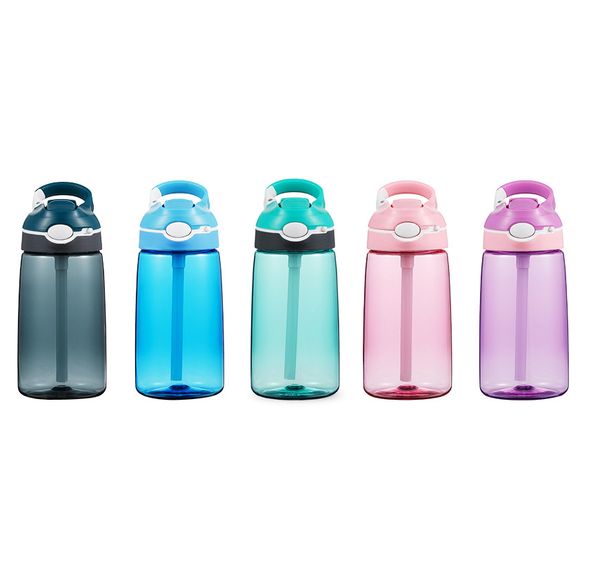 Acheter Bouteille Deau Pour Enfants 15 Oz Avec Paille Et Poignée Bpa Sans Bouchon étanche à La Poussière Des Bouteilles De Boisson Pour Bouteille
