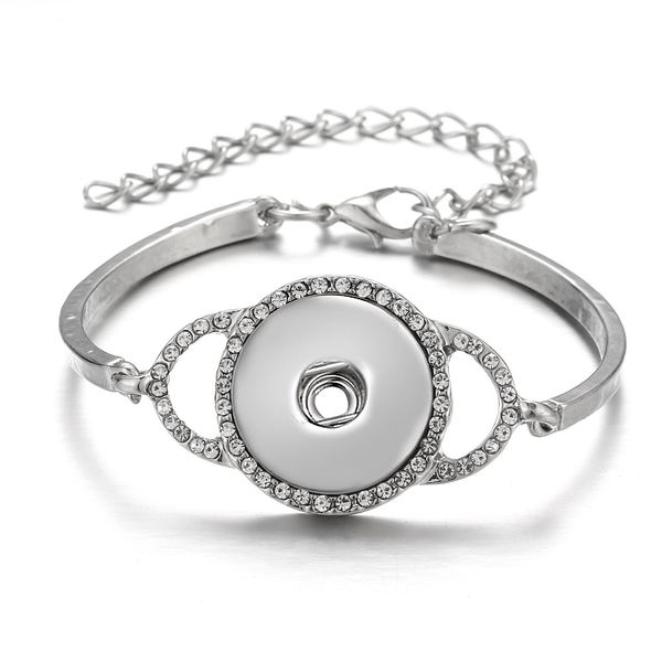 

noosa chunks crystal metal 18mm snap button bracelet for women snap button jewelry, Golden;silver