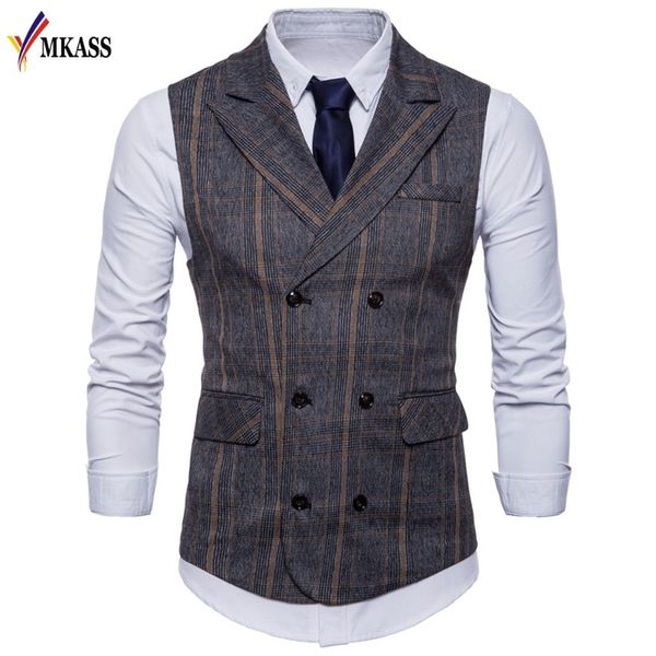 

2018 новое прибытие платье жилеты для мужчин slim fit мужской костюм жилет мужской жилет жиле homme повседневная рукавов формальные бизнес к, Black;white