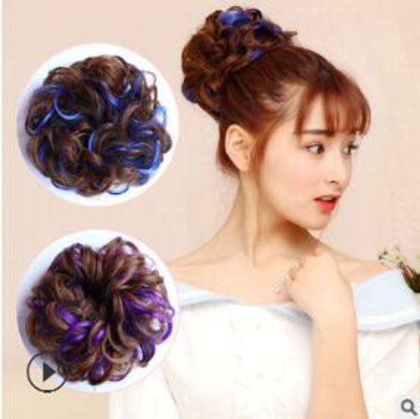 Multicolour Simple Siput Dyeing Wig Curl Bun Maker Fluffy Bud Like
