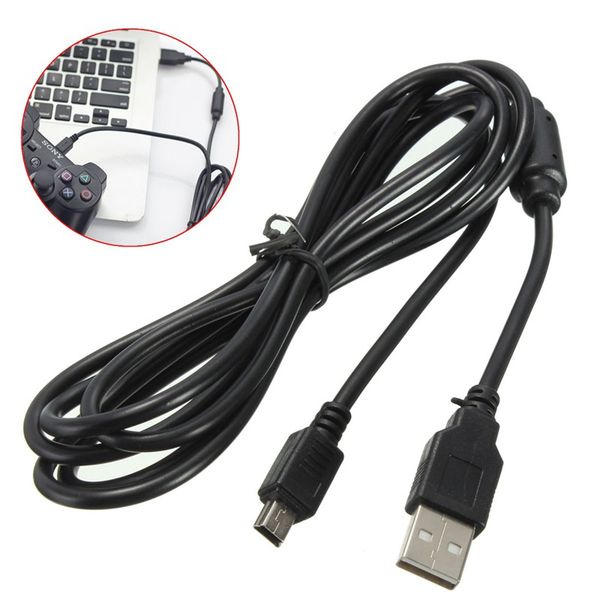 

1.8m usb power charger wire charging cable cord for playstation 3 for ps3 controller accessories black dhl fedex ems ing