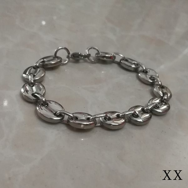 

coffee bean charm bracelet stainless steel fashion jewelry handmade beautiful gifts factory outlets, accept personalized custom wholesale., Black