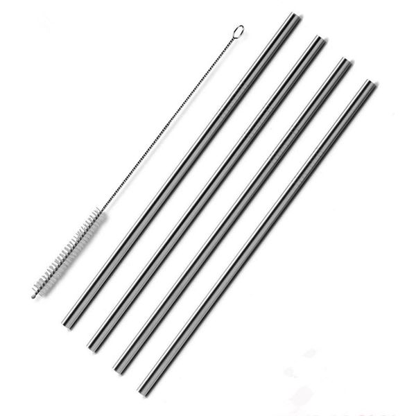 

drinking straws 4pcs reusable metal colorful stainless steel sturdy bendy or upright drinks straw for mugs + cleaning brush