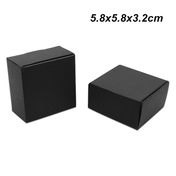 

50шт / лот 5.8x5.8x3.2 см черный бумажный Совет ручной работы мыло упаковочные коробки д