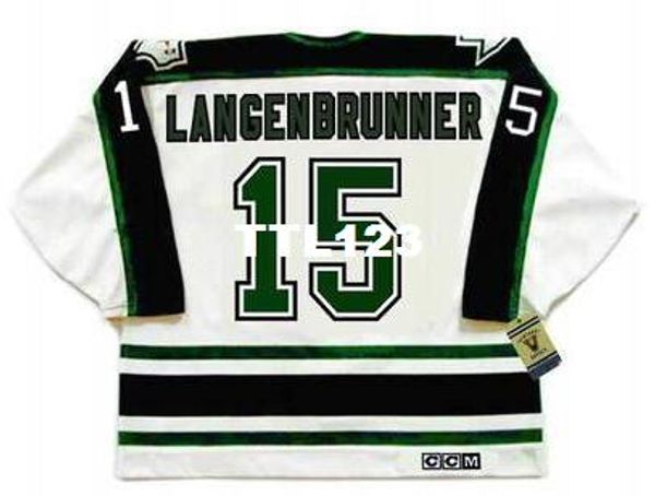 

mens #15 jamie langenbrunner dallas stars 1990's ccm vintage hockey jersey or custom any name or number retro jersey, Black;red
