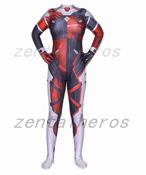 

3d printed classic harley quinn superhero lycra zentai bodysuit halloween cosplay party suit, Black;red