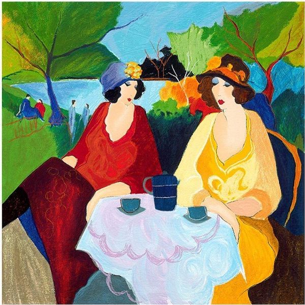 

Itzchak tarkay women lady cafe portrait art lake ide cafe ladie at cafe handpainted hd print art oil painting on canva multi ize it106