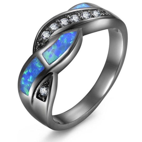 

designer jewelry rings for women black gold opal band rings simple fashion of shipping, Silver