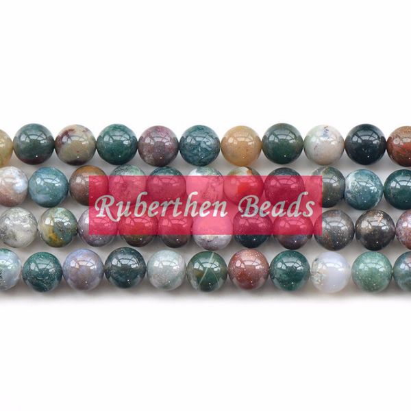 NB0025 Agate indiane naturali Perle fantasia Perline all'ingrosso Bracciale fai da te Perle in pietra allentata 8 mm Perle tonde per fare gioielli