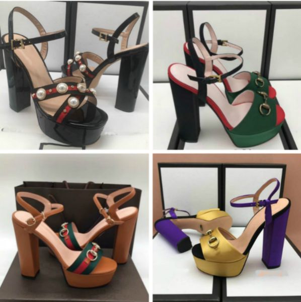 

(с коробкой) дизайнер толщиной с сандалиями водонепроницаемый платформы высокой