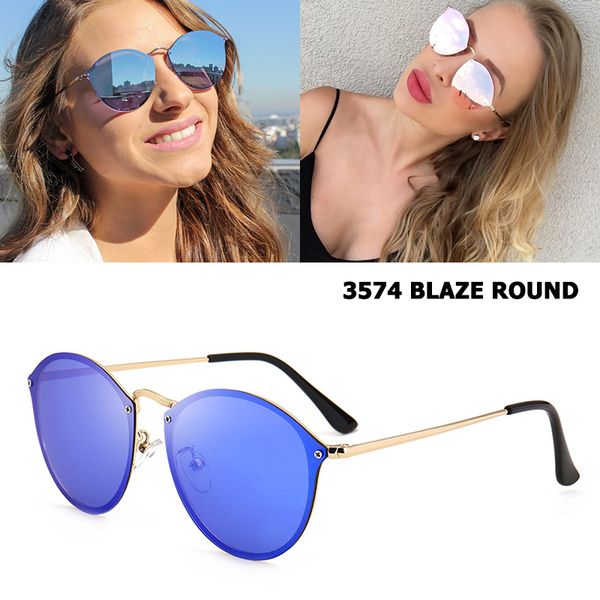

jackjad fashion trend 3574 blaze round style sunglasses vintage retro brand design color mirror sun glasses women, White;black
