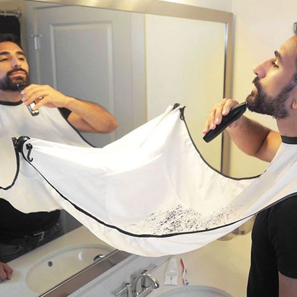 

120x80cm man bathroom apron black beard apron hair shave apron for man waterproof floral cloth household cleaning protecter
