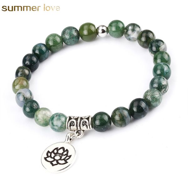 8mm Mode Homme Naturel Pierre Turquoise Perle Cuff Charm Bracelet Bijoux Cadeau