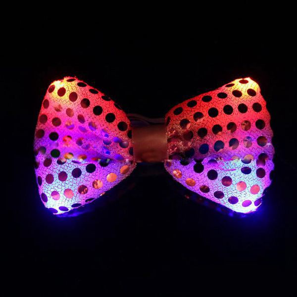 Papillon a LED Cravatta luminosa Lampeggiante Papillon alla moda Festa Matrimonio Danza Palcoscenico Cravatte luminose