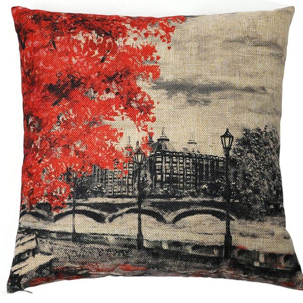 Throw Pillow Cover 18 X 18 Inches Cotton Linen Blend Western Style
