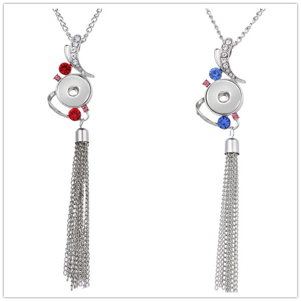 

noosa chunks ginger snaps jewelry silver plated 18mm snap button tassel statement necklace for women snap button jewelry