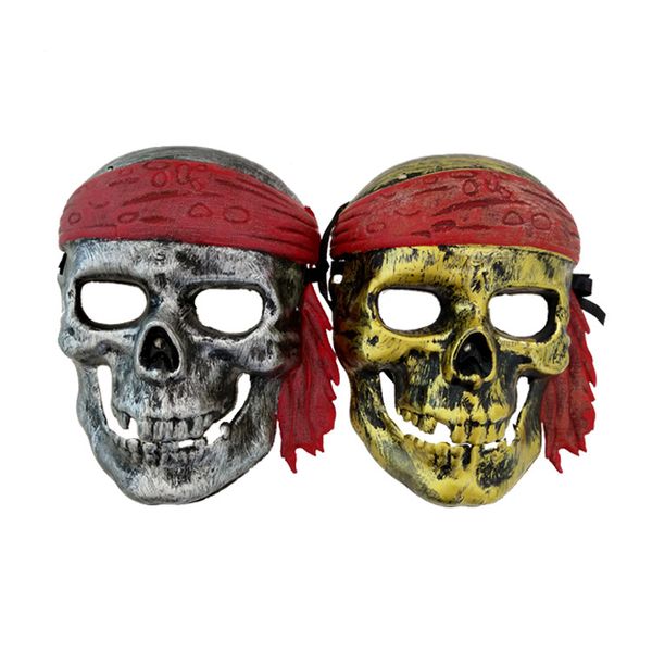 

pirate skull mask halloween mens scary mask cosplay costume accessories pvc material male funny party mask, Silver