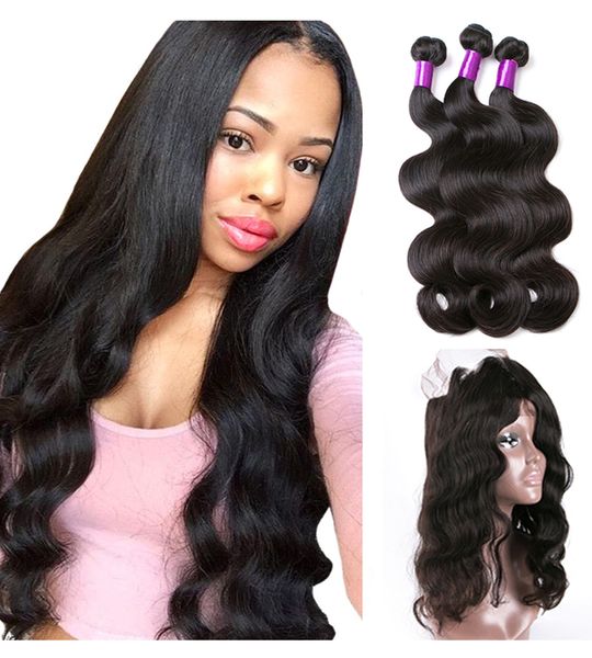 Perstar Mongolian Body Wave Human Hair 3 Bundles With 360 Lace