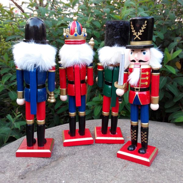 

wooden crafts christmas nutcracker puppet 4pc/set christmas decorations birthday gifts for kids girl place arts ing