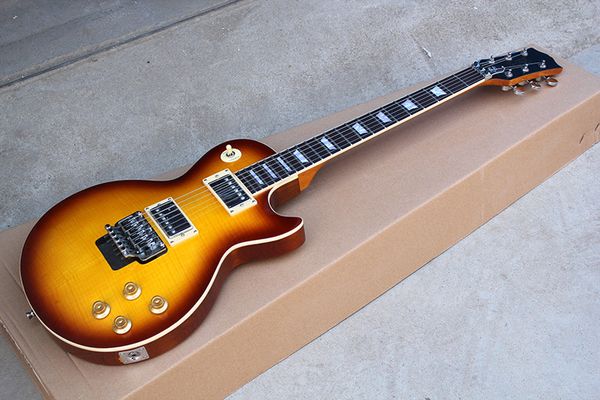 

Electric guitar with flame maple veneer and floyd ro e and can be changed a reque t