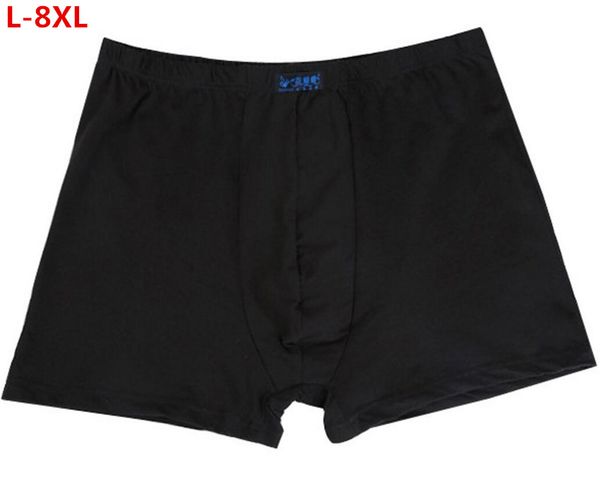 

l-8xlbig mens plus size underwear pure cotton comfortable male panties cotton boxers high waist breathable (1-5pcs for choose, Black;white