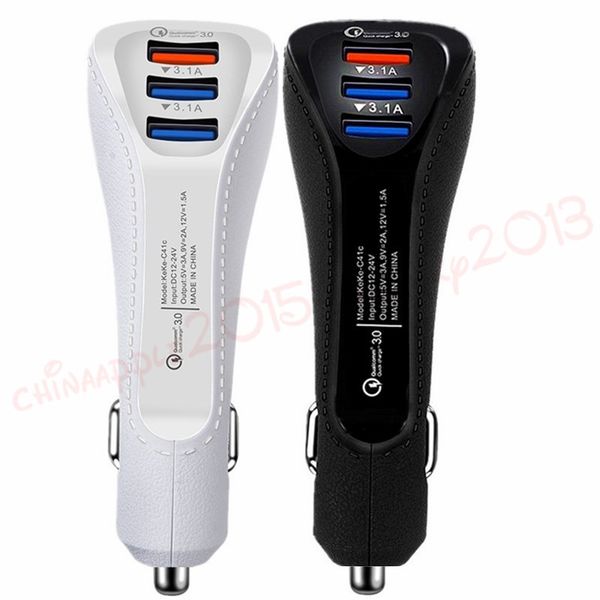 

qc 3.0 fast быстрый автомобильное зарядное устройство 3 порта usb быстрая зарядка адаптер автоотключения для samsung htc android телефон gps