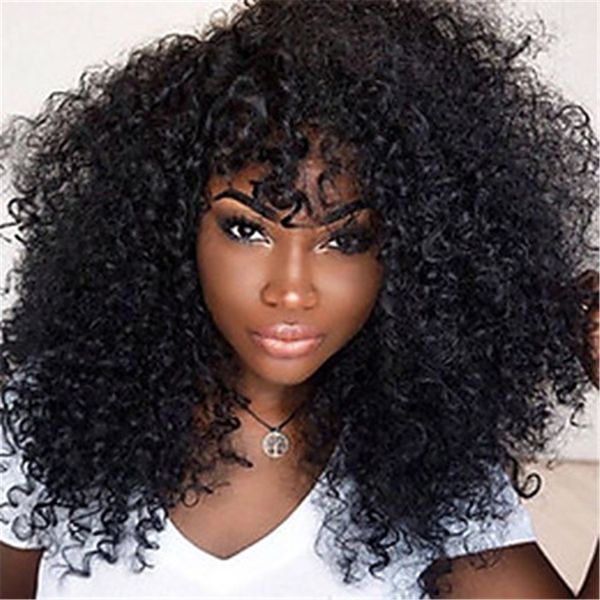 Wig Kinky Curly Afro Layered Haircut For Black Women African American Wig Black Women S Capless Natural Wigs Medium Silk Lace Wig Medium Length Wigs