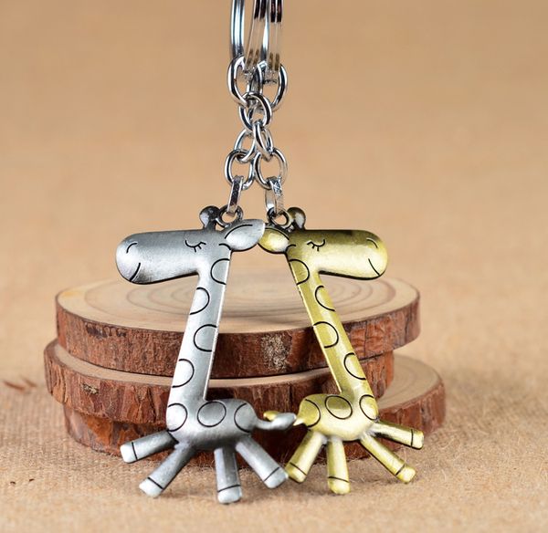 

New Fashion Cute Animal giraffe Key Chains Punk Alloy Key Ring Skull Keychain Men Jewelry Women Gift, Silver