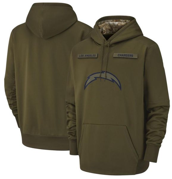 

2018 men los angeles sweatshirt chargers salute to service sideline therma performance pullover hoodie olive, Blue;black