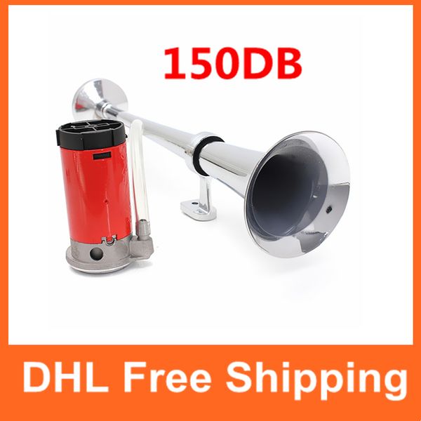 

wholesale 150db 12v single trumpet air horn chrome super loud for car truck lorry boat train all types autombiles aup_50f