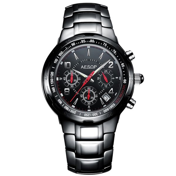 

aesop brand sport men watch quartz wristwatch military waterproof shockproof ceramic black male clock relogio masculino 2018 new 9986g, Slivery;brown