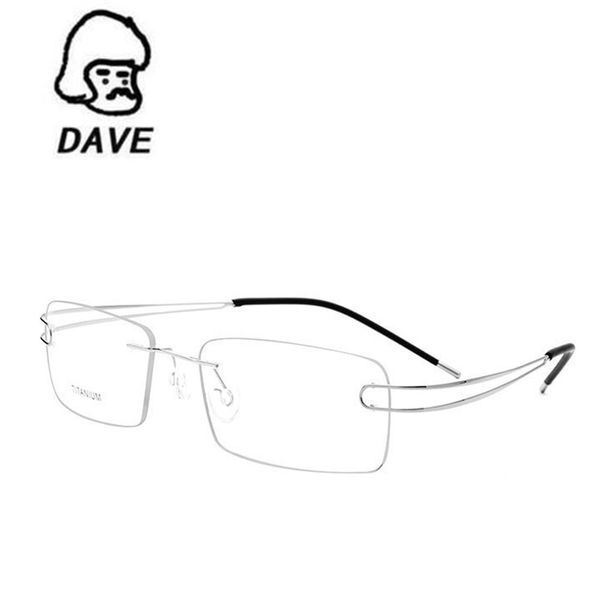 

dave brand rimless glasses frame women titanium eyeglasses men hand-made glasses frame myopia optical prescription, Silver