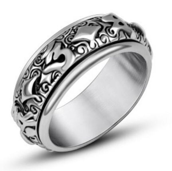 

jewelry rings for men tianium steel rotatable cool punk open rings fashion of shipping, Silver