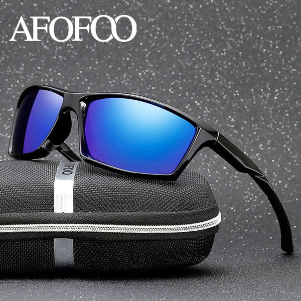 

afofoo brand classic polarized sunglasses men driving sun glasses square goggle night vision glasses eyewear uv400 shades, White;black