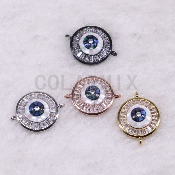 

10 pieces round pendants connector beads micro pave tiny crystal stone jewelry pendants finding 3541, Black