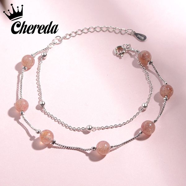 

chereda double layer strawberry beads bracelet for women fashion simple design chain bangle fine jewelry party classic present, Black